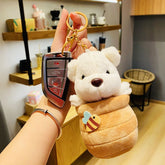 Looking for a fairly large, stuffed plush keychain to just about guarantee your keys will never get lost? Look no further than the Oversized Honey Pot Honey Bear Plushie Keychain.  This soft, adorable stuffed bear will look after your keys so they can't get buried beneath the pile of daily necessities that are forever in your totes and bags